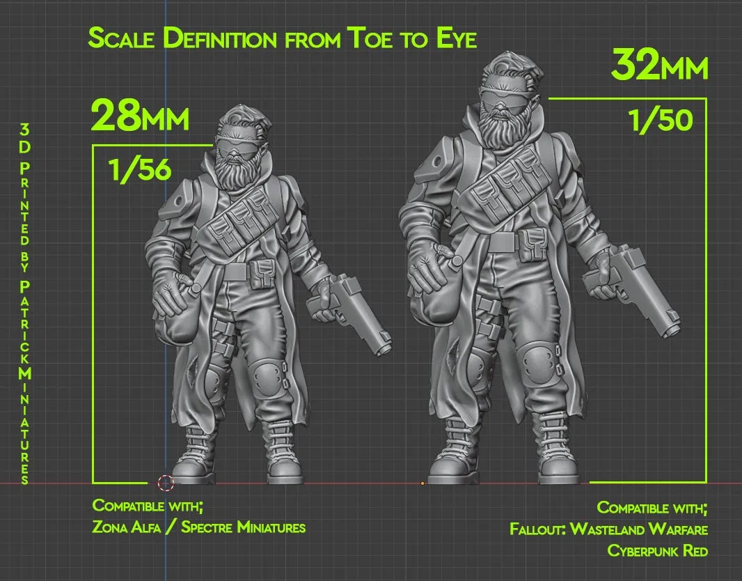 Cartel Gang - Seven - Modern Wargaming Miniatures for Tabletop RPG - 20mm / 28mm / 32mm Scale Minifigures